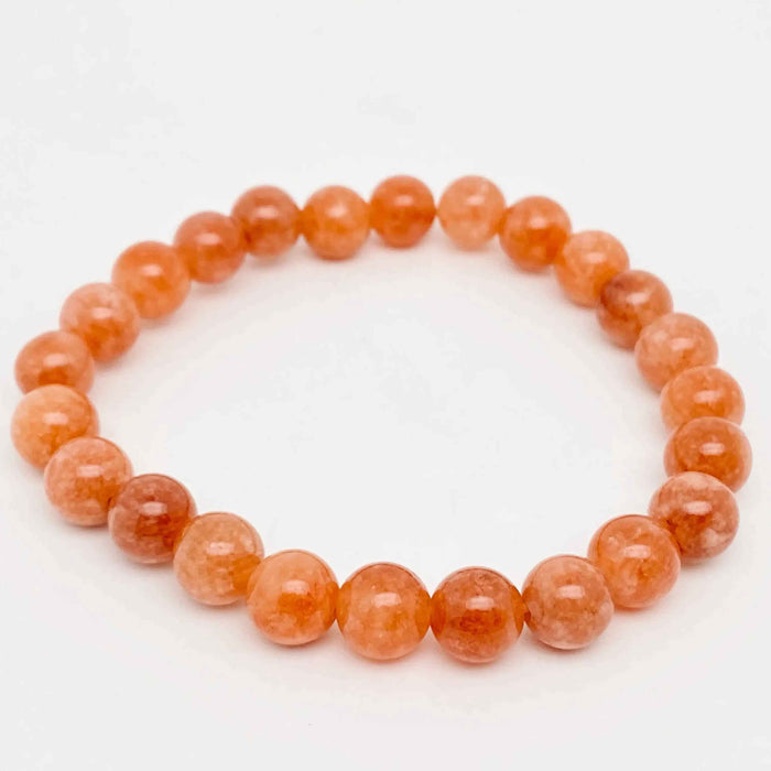 8MM Elastic Natural Stone Bracelets - CS: Imitation sunstone