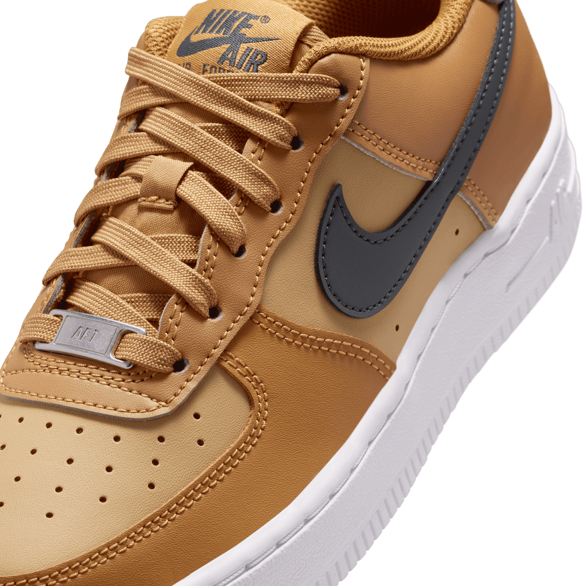 Boy's Nike Air Force 1 "Wheat Club Gold White Anthracite"