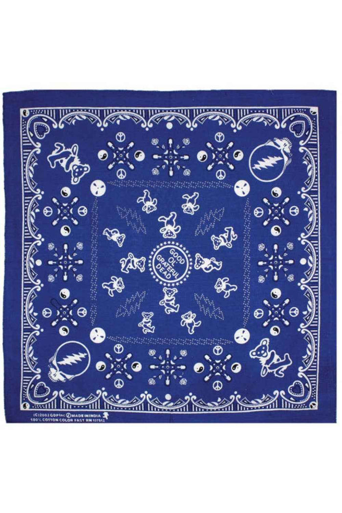 Good Ol' Grateful Dead Bandana Blue 22x22