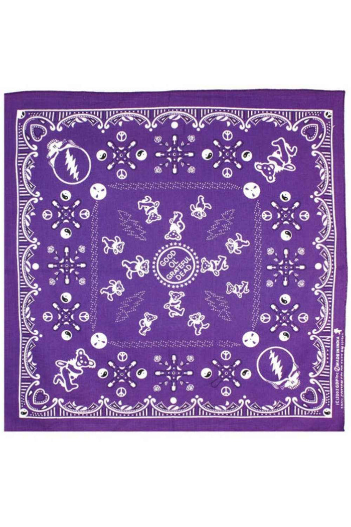 Good Ol' Grateful Dead Bandana Purple 22x22
