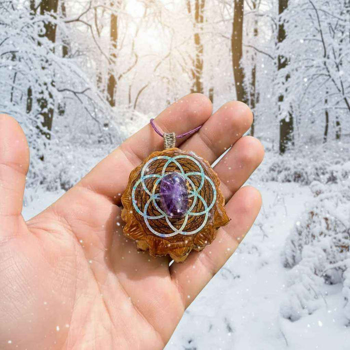 Handmade Amethyst Resin Pinecone Ornament | Festive Holiday Nature Decor | PNW Forest Art