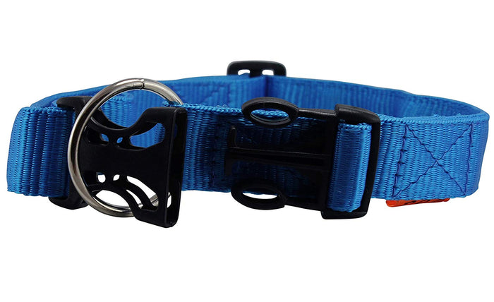 Heavy Duty Adjustable Nylon Dog Collar 1.25" Wide. Fits 15"-25" Neck Large