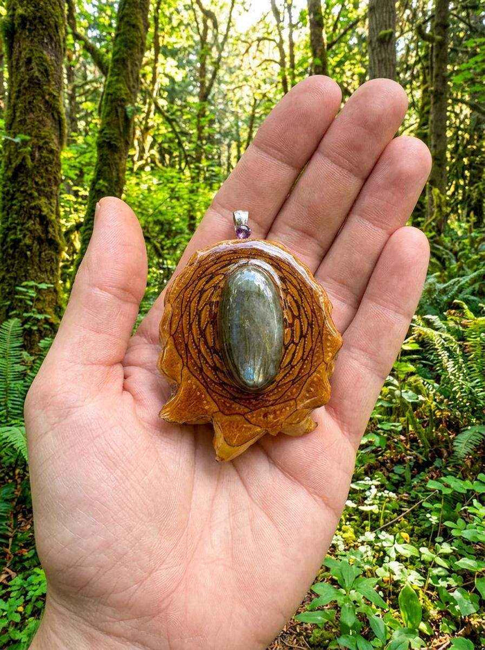 Labradorite Pinecone Pendant - Handcrafted Nature Charm