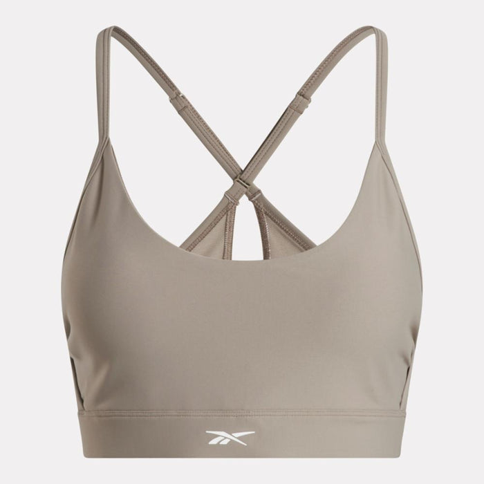 Reebok Apparel Women Lux Strappy Sports Bra GRITTY GREY