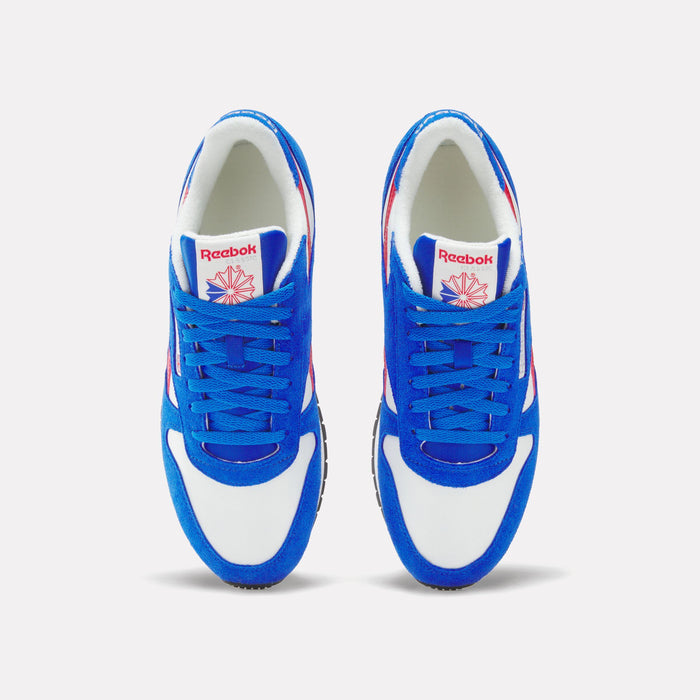 Reebok Footwear Men Classic Leather Shoes CHALK/OPTIMUM BLUE/VECTOR RED