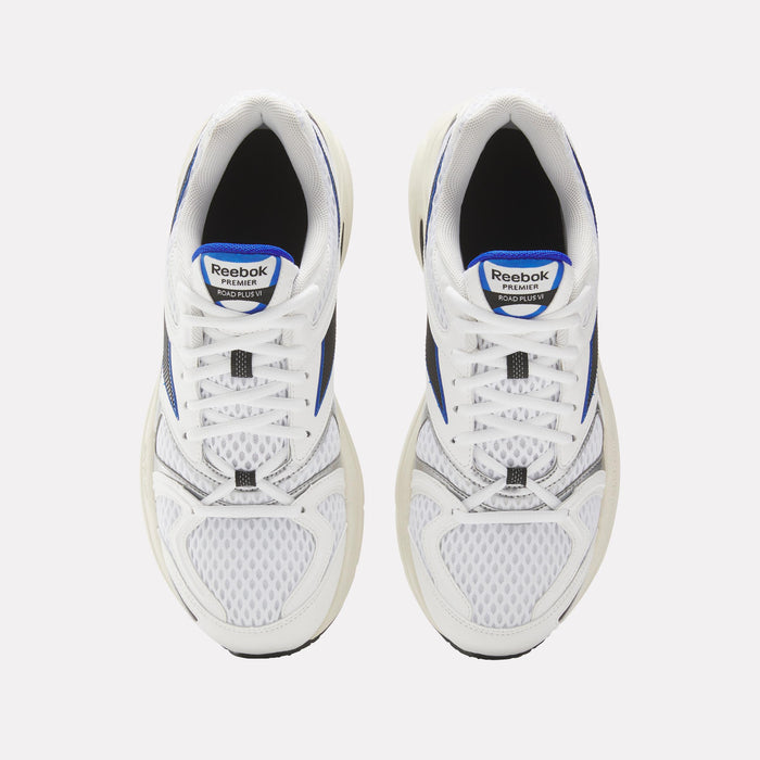 Reebok Footwear Men Premier Road Plus VI Shoes WHITE/WASHED BLACK/OPTIMUM BLU