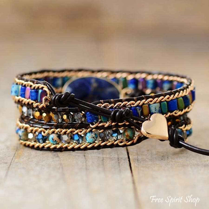 Sodalite & Jasper Bead Wrap Bracelet
