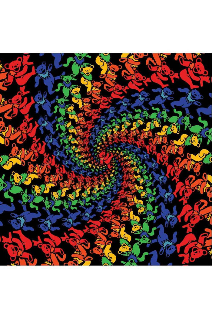 3D Grateful Dead Bandana Rainbow Bear Spiral