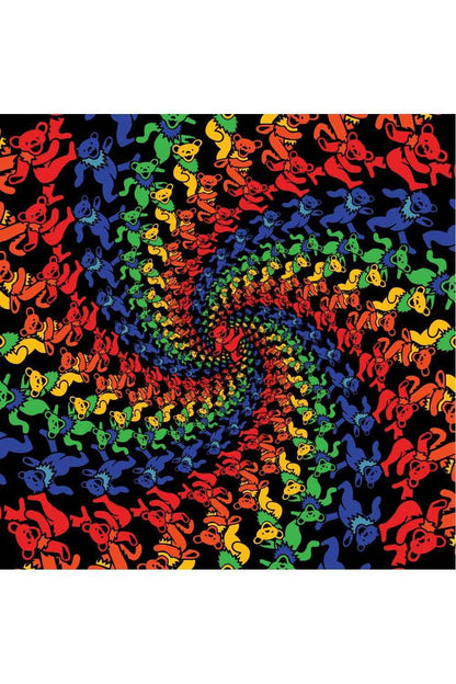 3D Grateful Dead Bandana Rainbow Bear Spiral