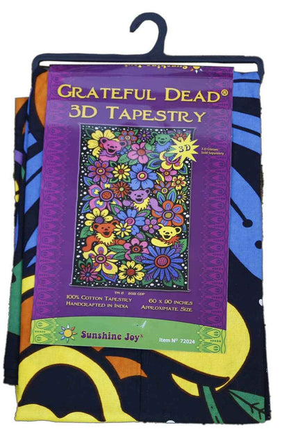 3D Grateful Dead Flower Bears Tapestry: 60x90 inches
