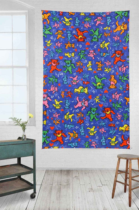 3D Licensed Grateful Dead Tapestry Jam Bears  2 Sizes: 60x90