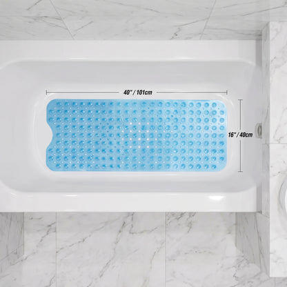 Extended Bathtub FloorMat - Premium PVC Safety Mat with Massage Points for Home Spa Comfort