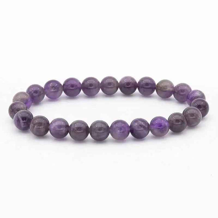 8MM Elastic Natural Stone Bracelets - CS: Amethyst