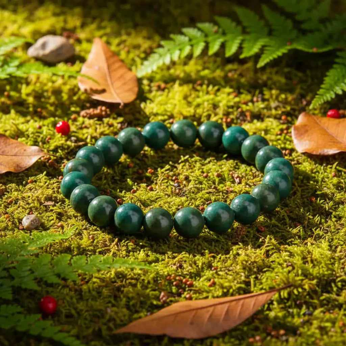8MM Elastic Natural Stone Bracelets - CS: Green jade