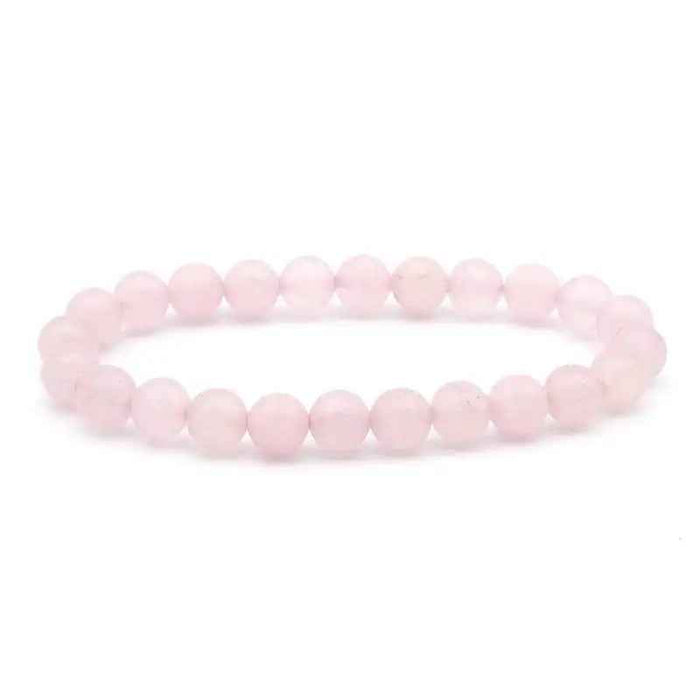 8MM Elastic Natural Stone Bracelets - CS: Powder spar