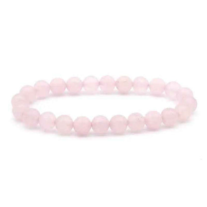 8MM Elastic Natural Stone Bracelets - CS: Powder spar