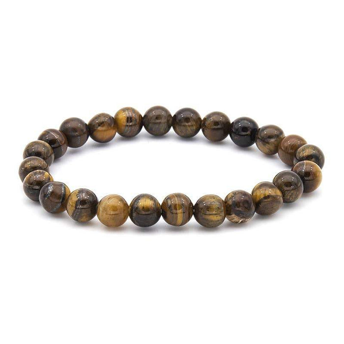 8MM Elastic Natural Stone Bracelets - CS: Tiger's Eye Stone - Smokin Resin Company