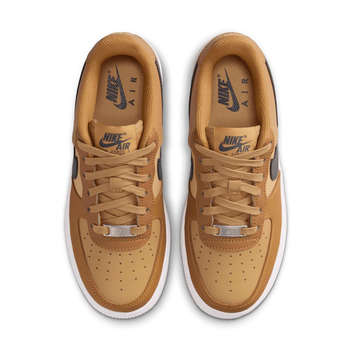 Boy's Nike Air Force 1 "Wheat Club Gold White Anthracite"