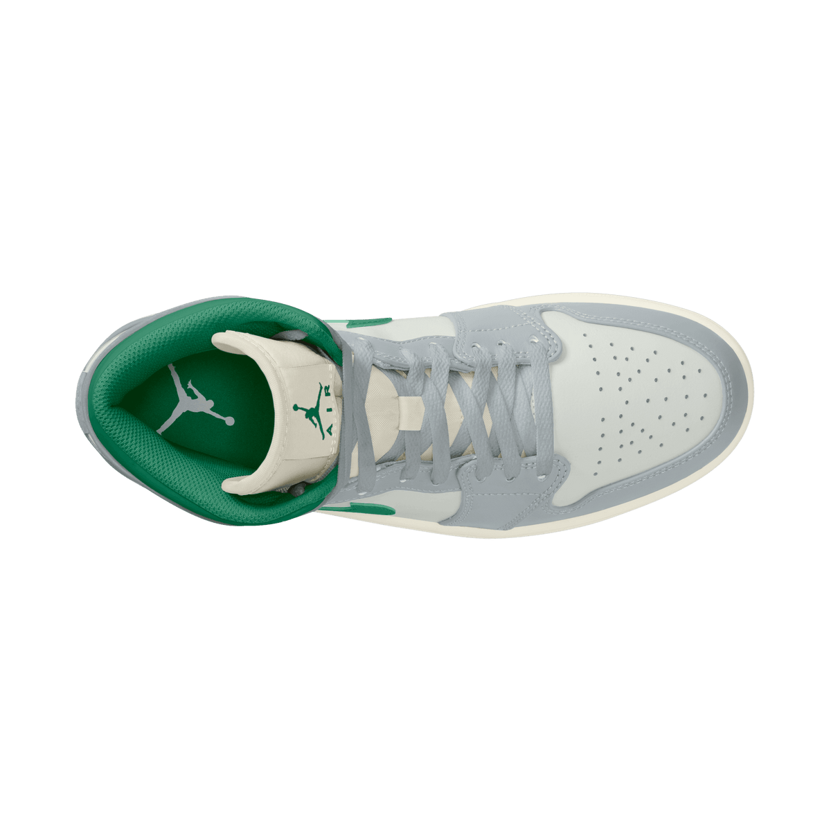 Men's Air Jordan 1 Mid "Summit White Lucky Green"