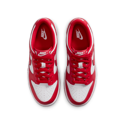 Big Kids' Nike Dunk Low "White University Red"