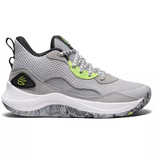 Big Kids' Under Amour Curry 3Z 24 Suede Basketball Shoes "Halo Grey"