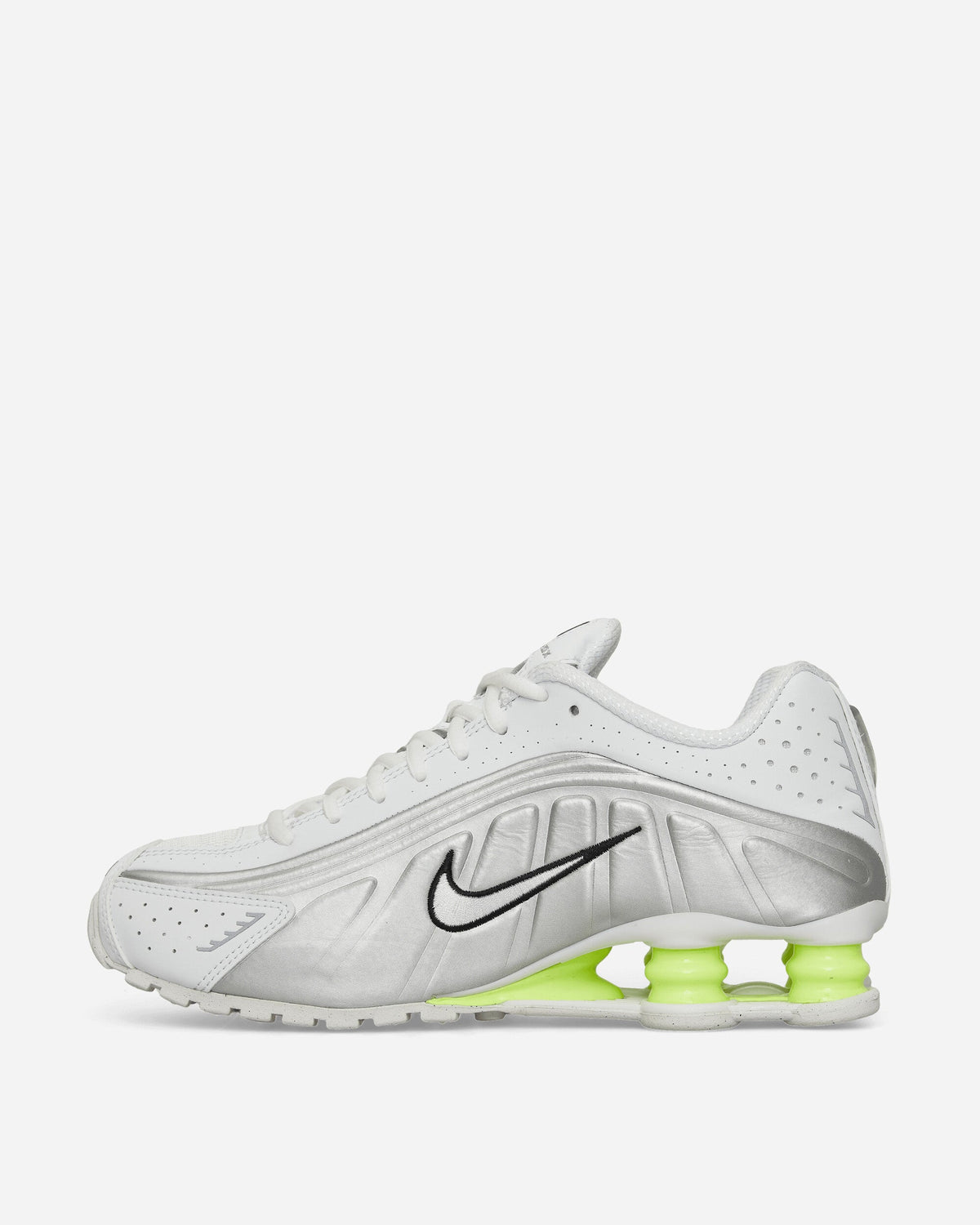 Women's Shox R4 Sneakers White / Metallic Silver / Volt