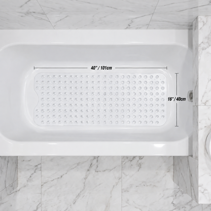 Extended Bathtub FloorMat - Premium PVC Safety Mat with Massage Points for Home Spa Comfort
