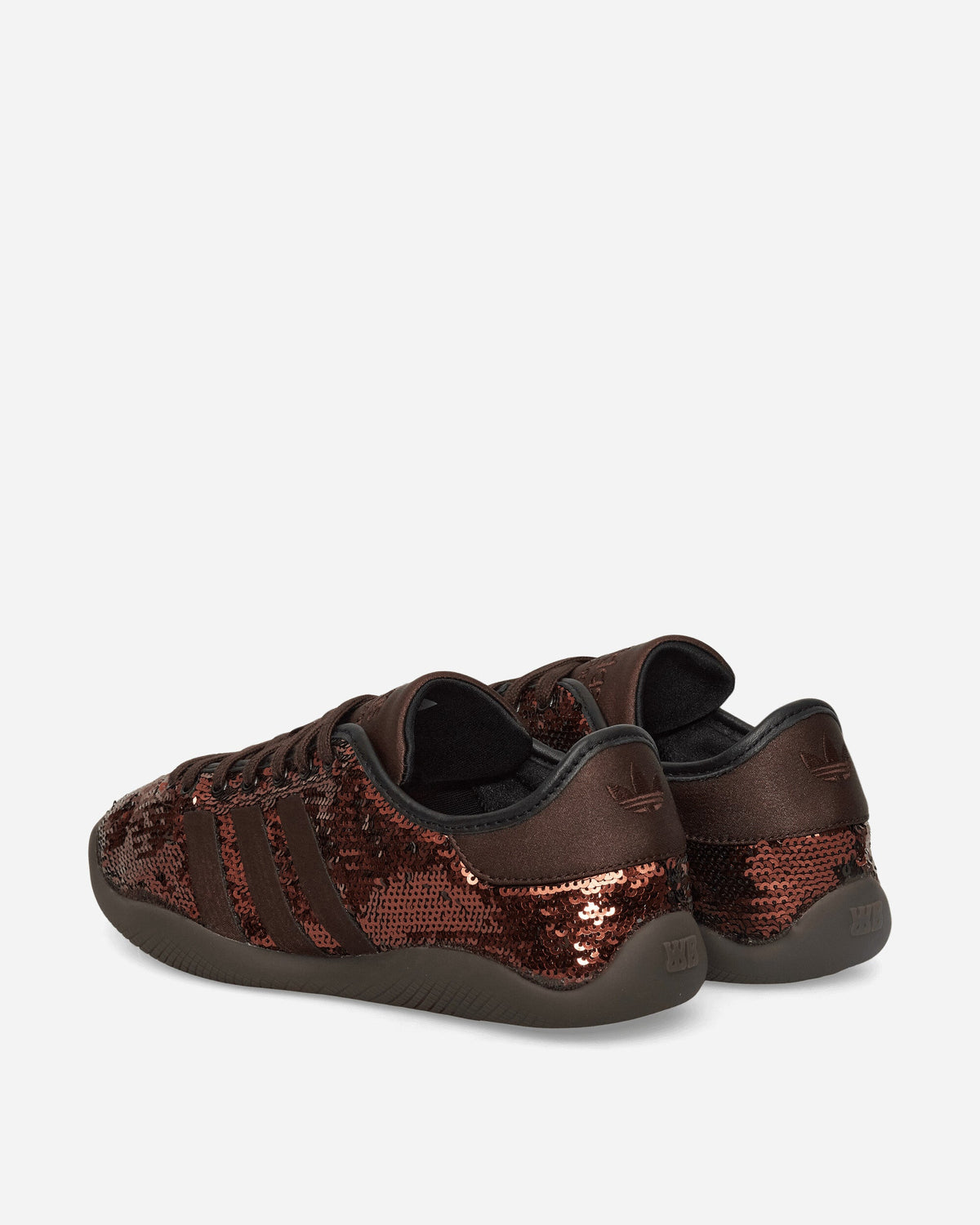 Wales Bonner Karintha Lo Sequin Sneakers Dark Brown / Core Black