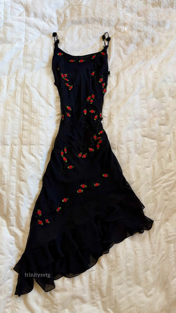 adorable   beaded asymmetrical  dress