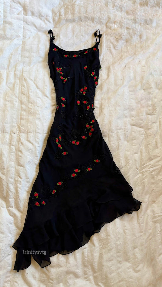 adorable   beaded asymmetrical  dress
