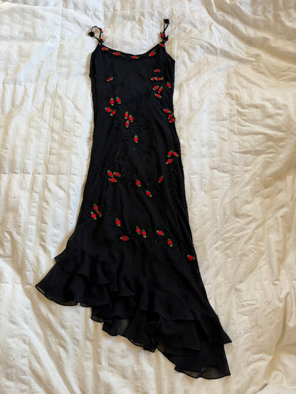 adorable   beaded asymmetrical  dress