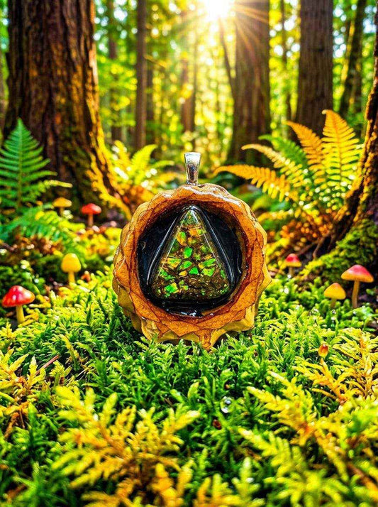 Ammolite Pinecone Pendant: Nature-Inspired Artisan Jewelry
