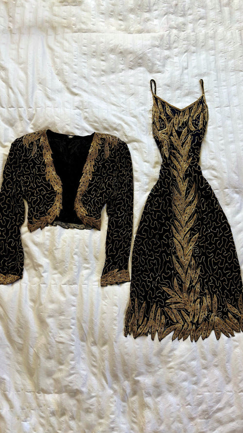 beaded dress set