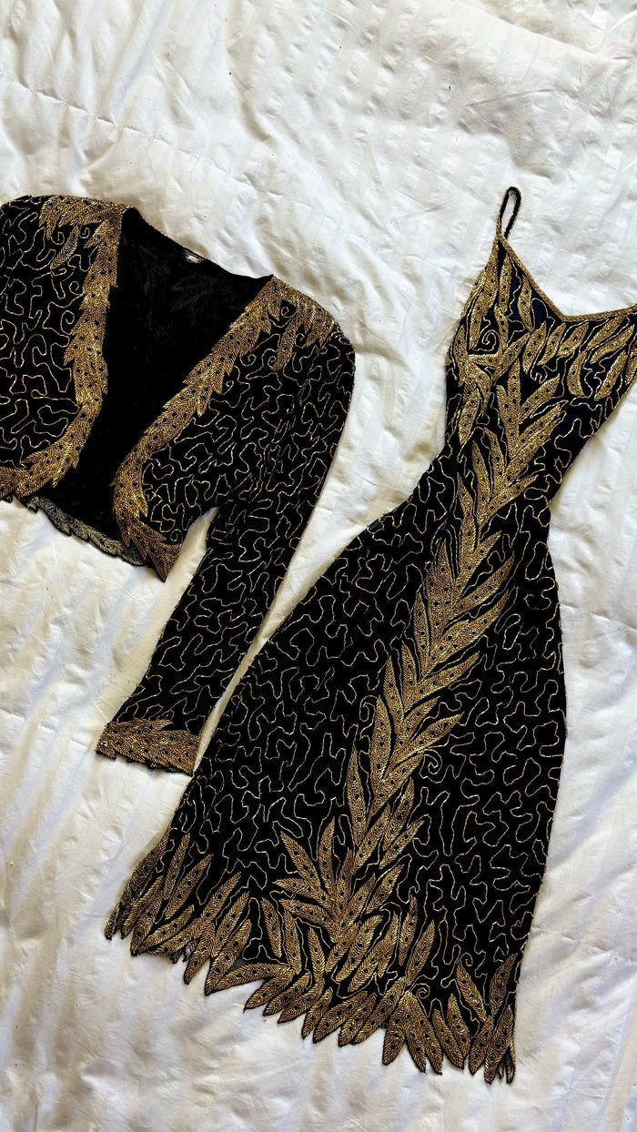 beaded dress set