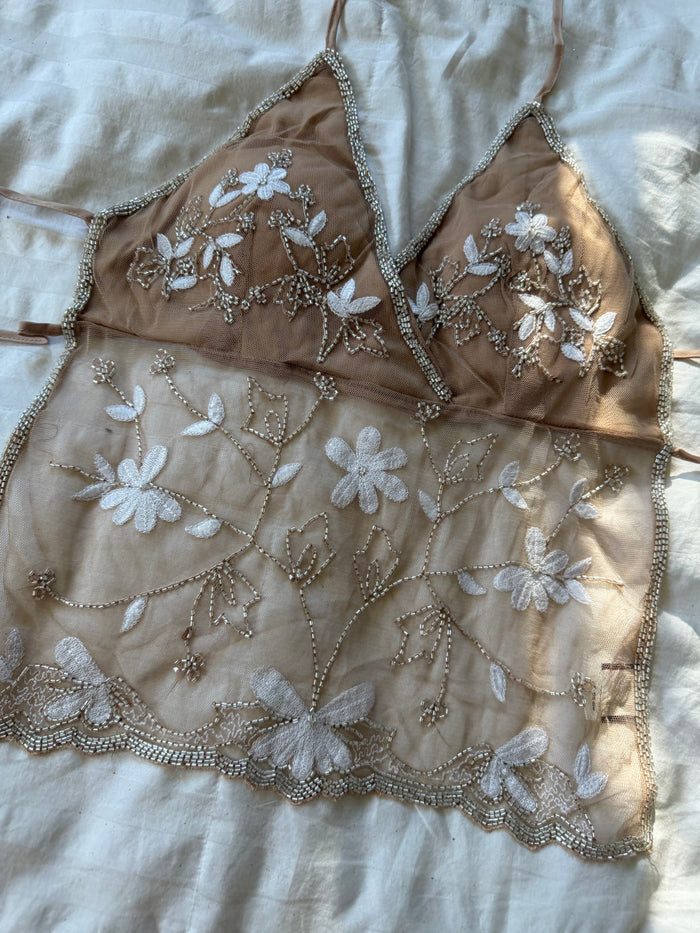 beaded flower top