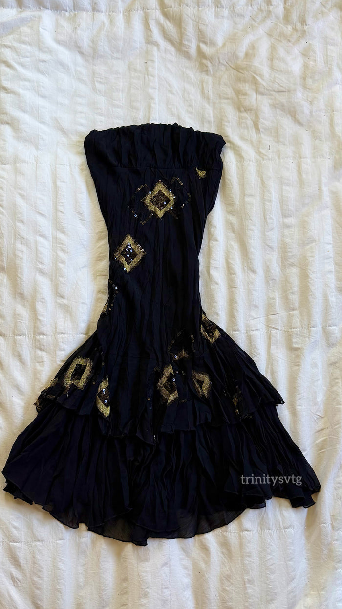 beaded strapless fairy dress