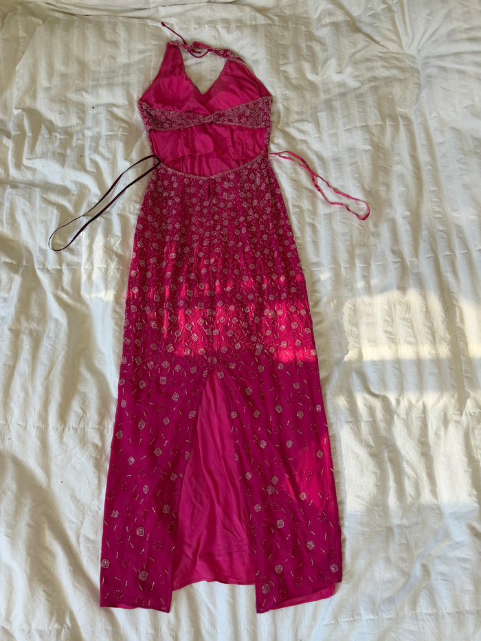 beads halter dress