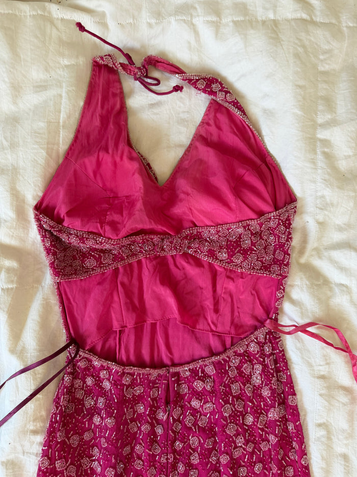 beads halter dress