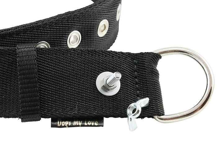 Bolted Heavy Duty Extra Wide Triple Layer Dog Collar for Medium to Large 15"-19" Neck 1.6" Wide