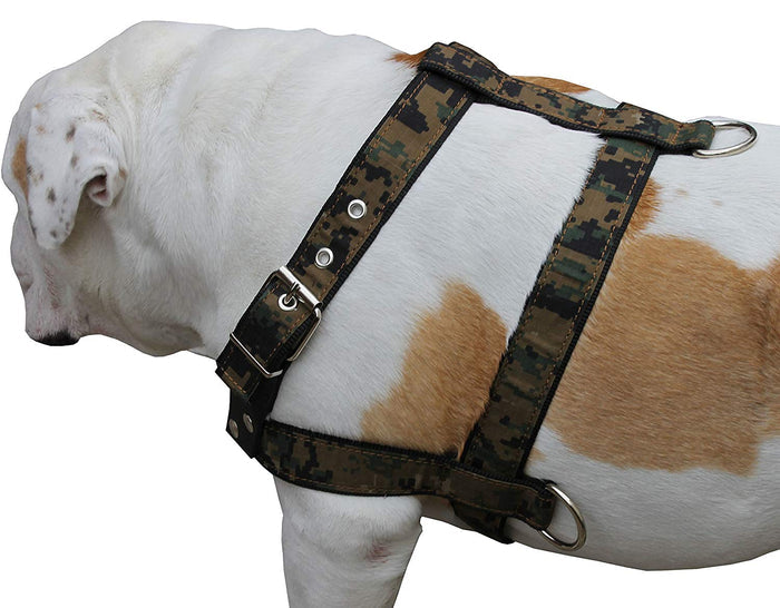 Camouflage Dog Training Walking Dog Harness 3 Sizes Nylon