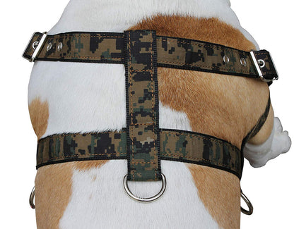 Camouflage Dog Training Walking Dog Harness 3 Sizes Nylon