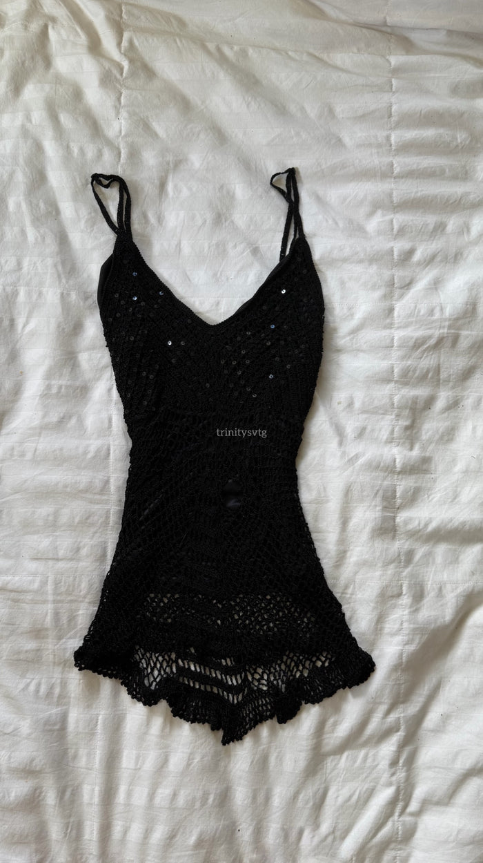 crochet sequin top