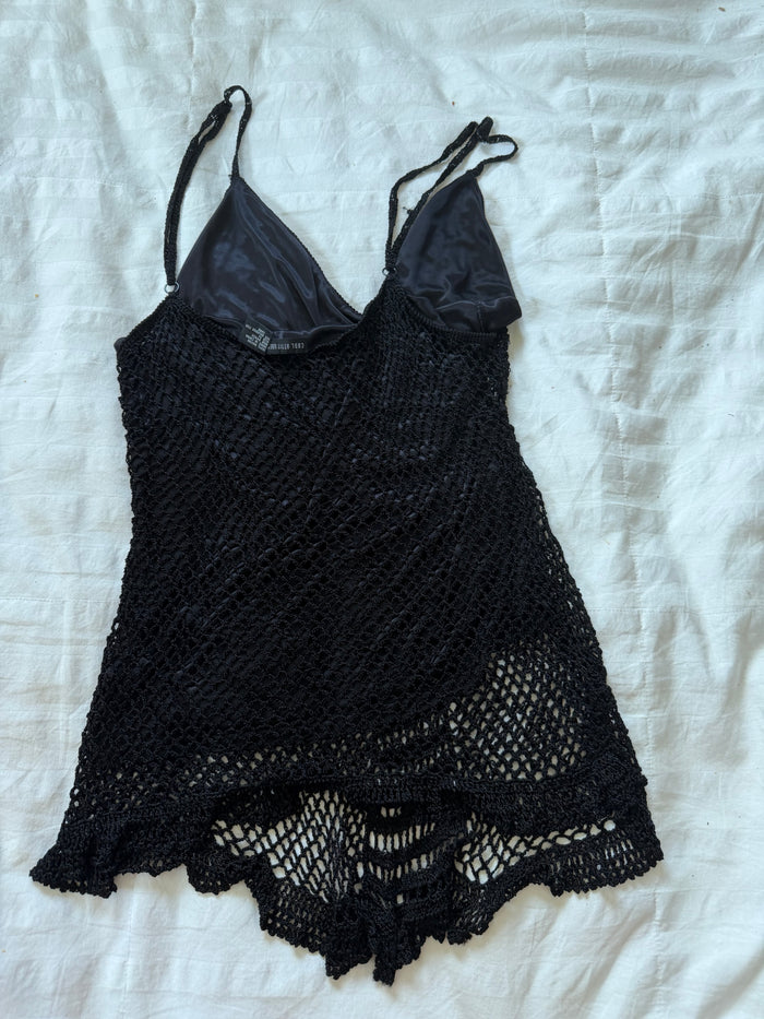 crochet sequin top