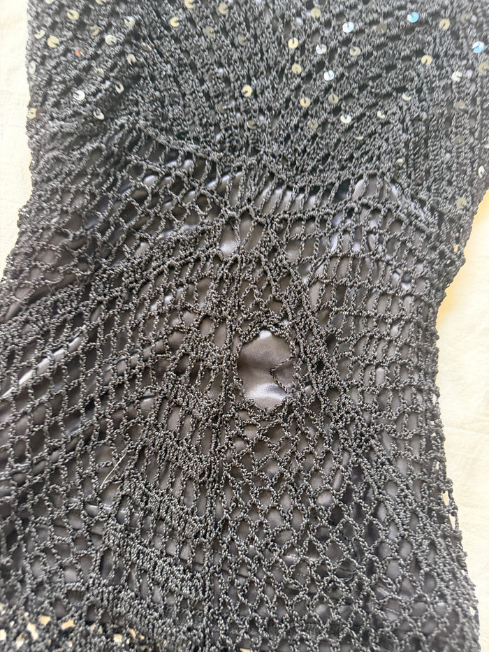 crochet sequin top