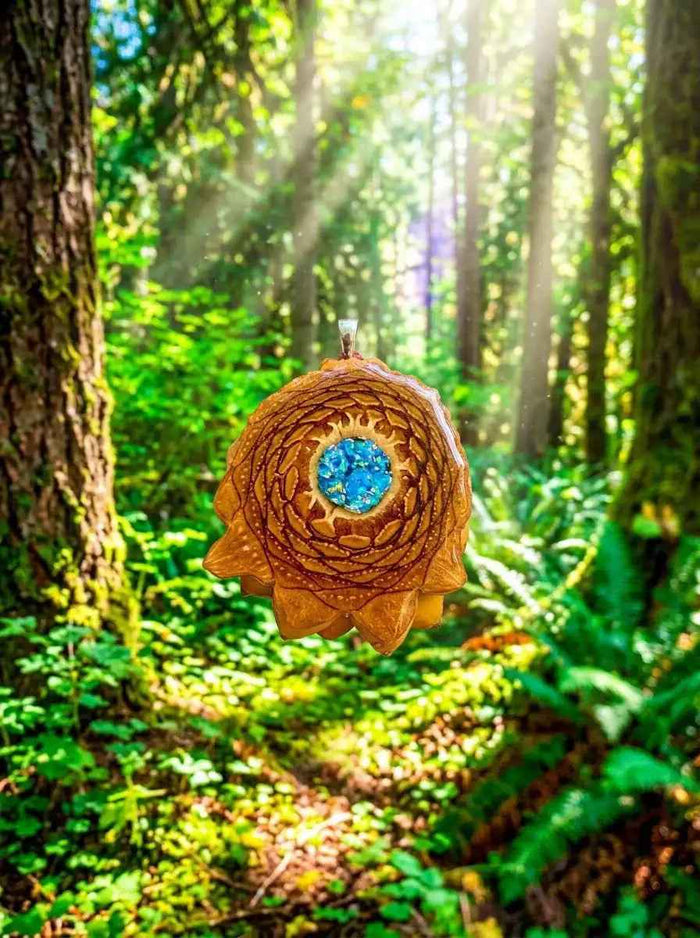 Crushed Opal Pinecone Pendant - Unique Nature-Inspired Jewelry