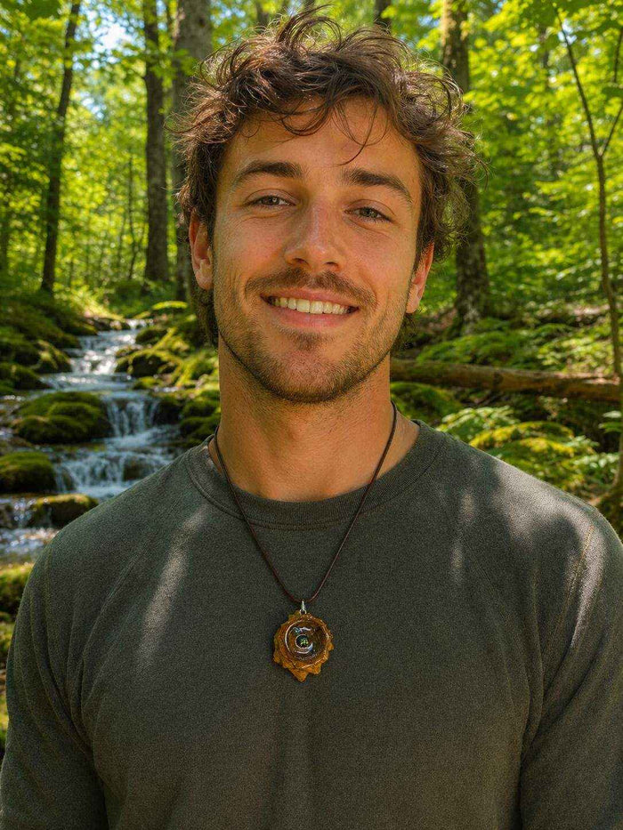 Dichroic Glass Pendant: Nature-Inspired Handmade Pinecone Jewelry