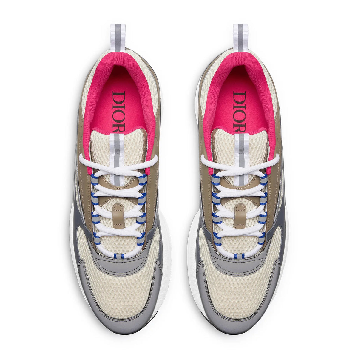 Dior B22 Beige Deep Grey Brown Calfskin Trainer