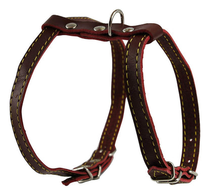 Dogs My Love Real Leather Feline Harness, 12"-15" Chest size, 3/8" Wide, Small to Medium Cats