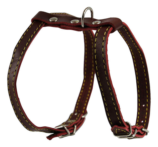 Dogs My Love Real Leather Feline Harness, 12"-15" Chest size, 3/8" Wide, Small to Medium Cats