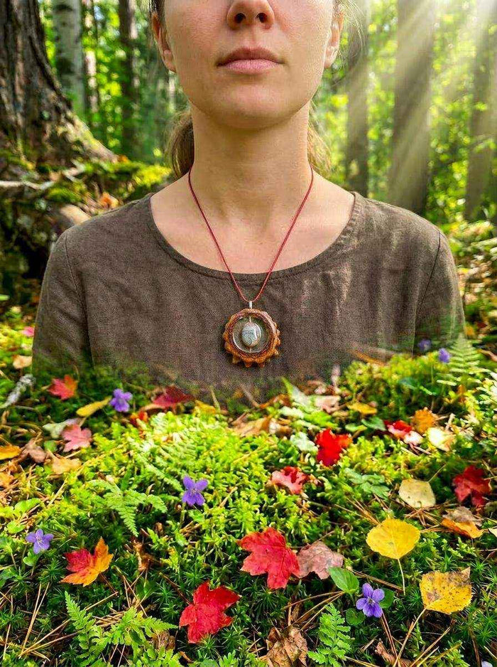 Elevate Your Style with Unique White Howlite Jewelry – Handmade Pinecone Pendant